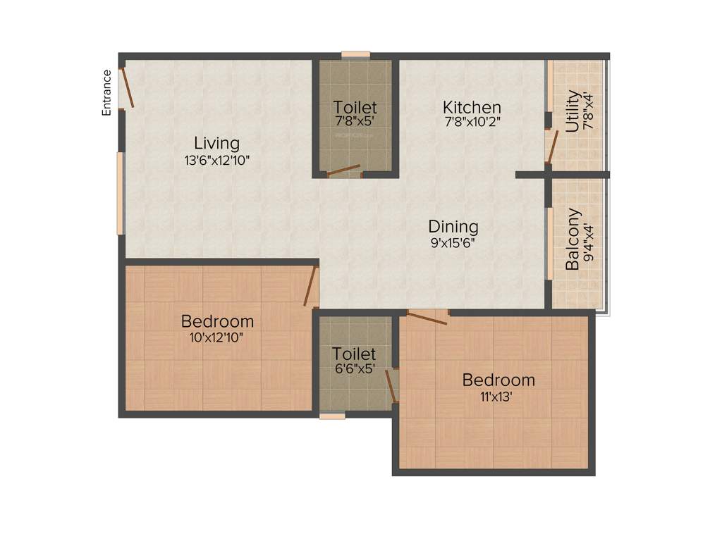 Corn Wall Sreepadam Nivasa (2BHK+2T (1,096 sq ft) 1096 sq ft)