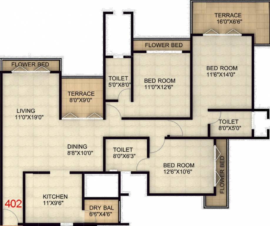 Global Precioso (3BHK+3T (1,926 sq ft) 1926 sq ft)