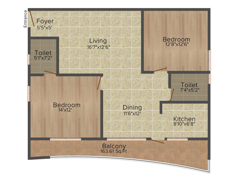 Vishnu Parimala SkyView (2BHK+2T (1,443 sq ft) 1443 sq ft)