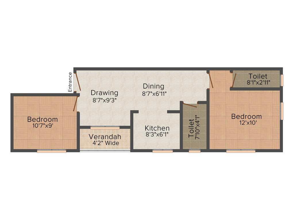 Red Purple Sunflower (2BHK+2T (830 sq ft) 830 sq ft)