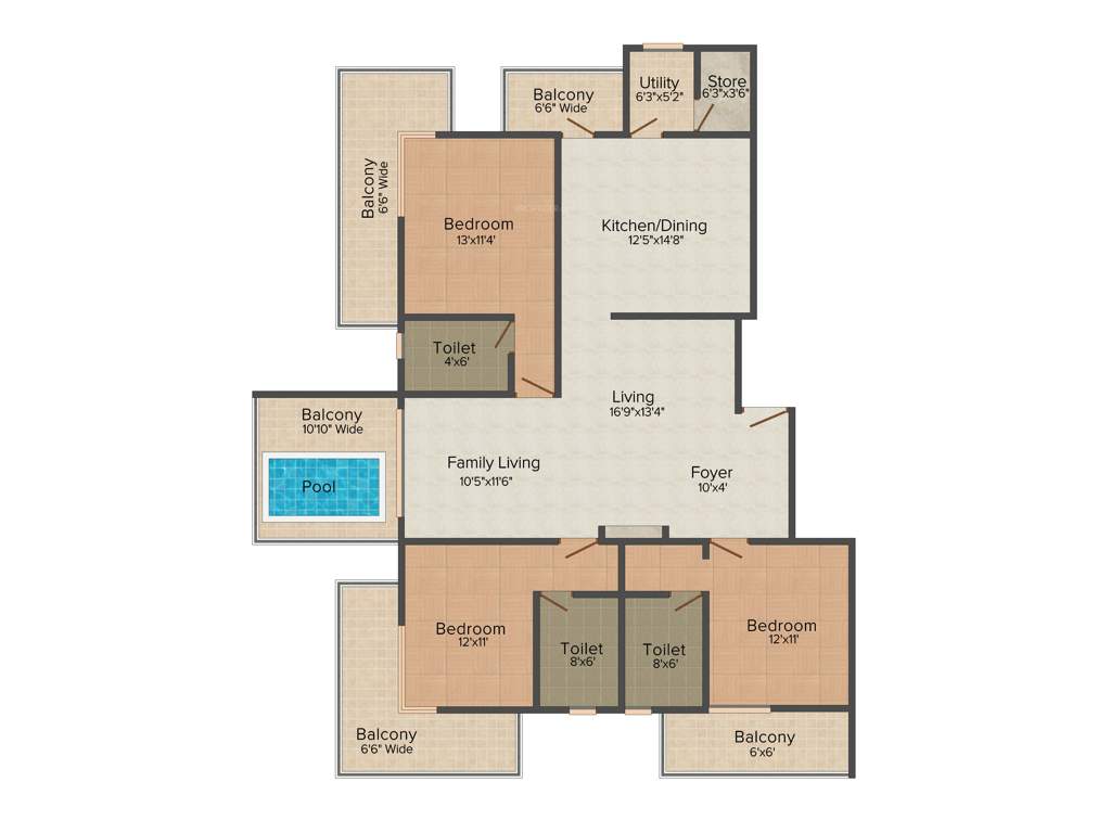 Rajarajeshware Pristine Vara (3BHK+3T (2,500 sq ft) Pooja Room 2500 sq ft)