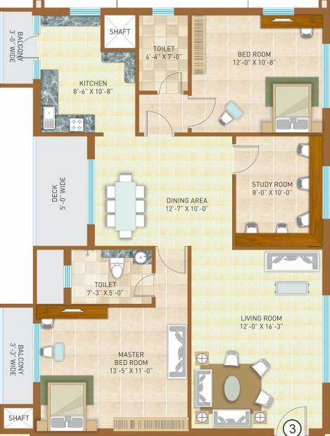 Indiabulls Sierra (2BHK+2T (1,461 sq ft) + Study Room 1461 sq ft)