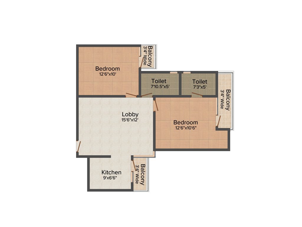 LandCraft River Heights (2BHK+2T (1,020 sq ft) 1020 sq ft)
