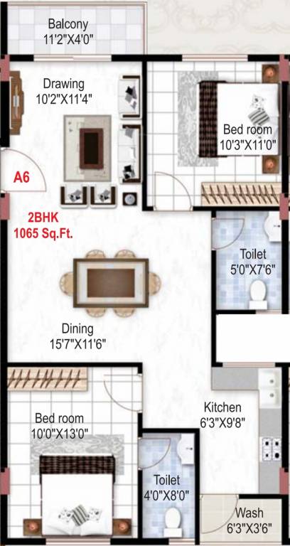 Home Town Aristo (2BHK+2T (1,065 sq ft) 1065 sq ft) Home Town Aristo (2BHK+2T (1,065 sq ft) 1065 sq ft)