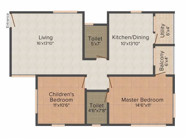 Sanjeevini Pebbles (2BHK+2T (1,095 sq ft) 1095 sq ft)