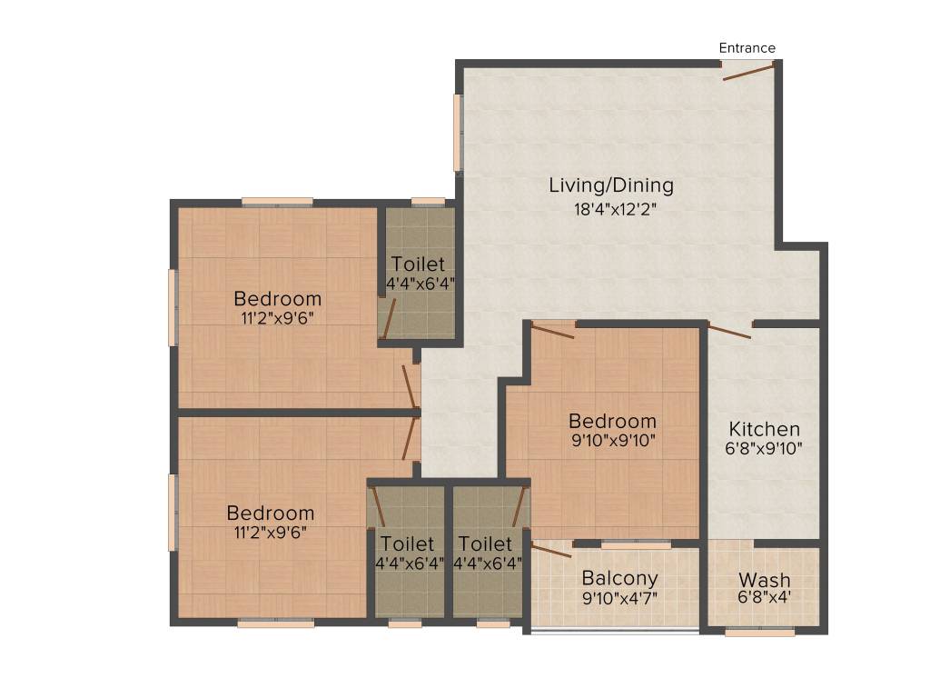 VFive Aaradhana (3BHK+3T (1,320 sq ft) 1320 sq ft)