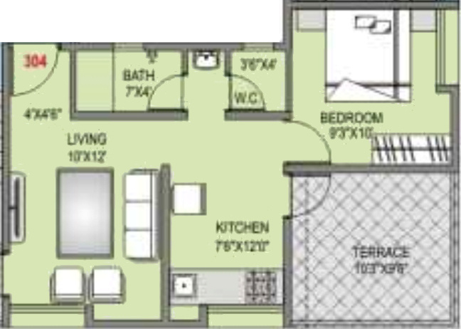 Geeta Om Rhythm (1BHK+1T (671 sq ft) 671 sq ft)