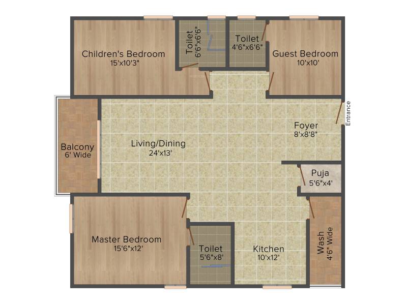 Aryamitra Crest (3BHK+3T (1,810 sq ft)   Pooja Room 1810 sq ft)