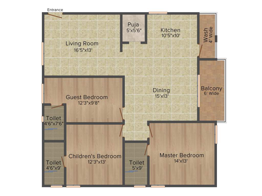 Aryamitra Crest (3BHK+3T (1,830 sq ft)   Pooja Room 1830 sq ft)