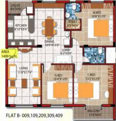 Nagamani Sai Sunshine (3BHK+2T (1,499 sq ft) 1499 sq ft) Nagamani Sai Sunshine (3BHK+2T (1,499 sq ft) 1499 sq ft)