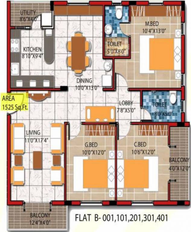 Nagamani Sai Sunshine (3BHK+2T (1,525 sq ft) 1525 sq ft) Nagamani Sai Sunshine (3BHK+2T (1,525 sq ft) 1525 sq ft)