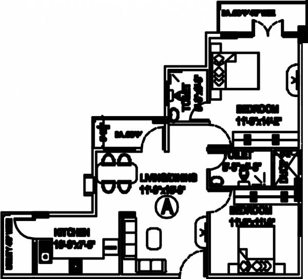 Kataria Royale (2BHK+2T (1,055 sq ft) 1055 sq ft) Kataria Royale (2BHK+2T (1,055 sq ft) 1055 sq ft)