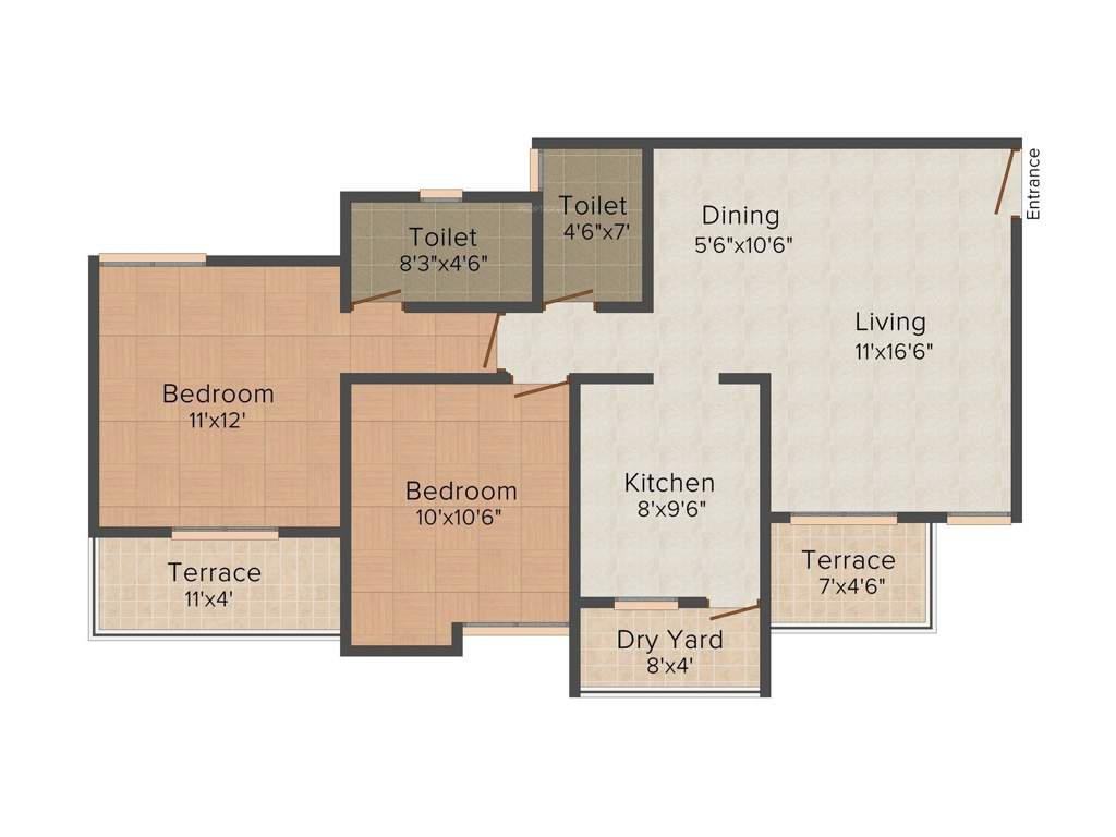 VTP Urban Soul (2BHK+2T (1,061 sq ft) 1061 sq ft)