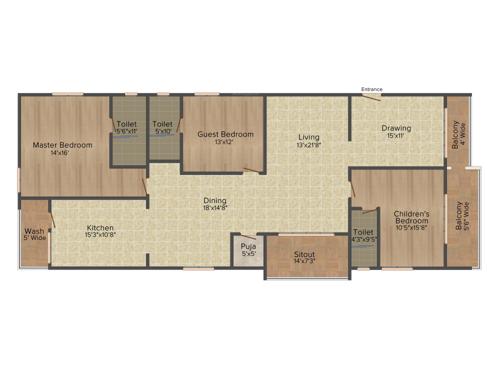 Aryamitra Aryamitra Verbena (3BHK+3T (2,644 sq ft) + Pooja Room 2644 sq ft)