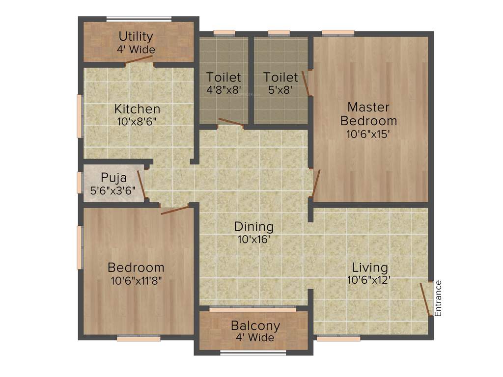 Riddhi Temple Tree (2BHK+2T (1,194 sq ft)   Pooja Room 1194 sq ft)