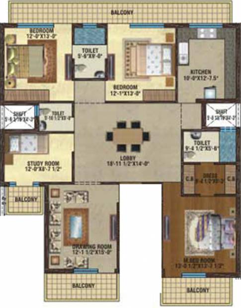 B M Gupta Developers Elegant Homes (3BHK+3T (2,000 sq ft) + Study Room 2000 sq ft)