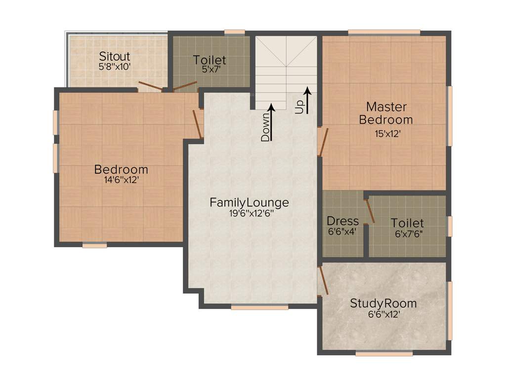 Aurelia Palm Vistas (3BHK+3T (2,400 sq ft) Study Room 2400 sq ft)