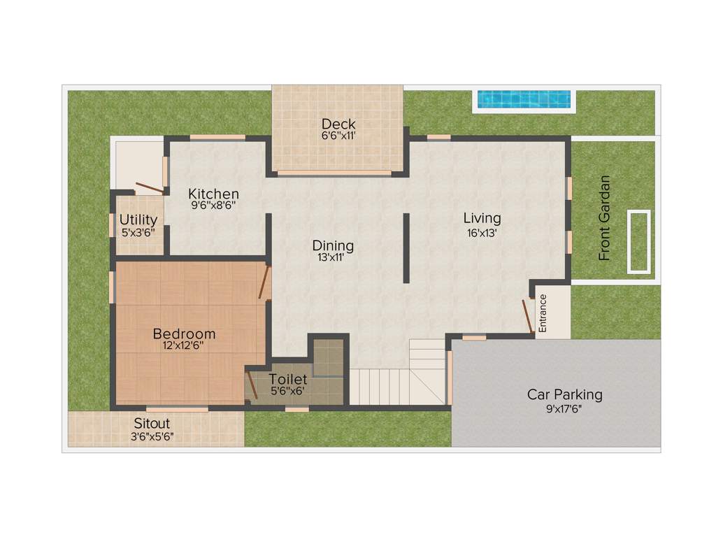 Aurelia Palm Vistas (3BHK+3T (1,925 sq ft) 1925 sq ft)