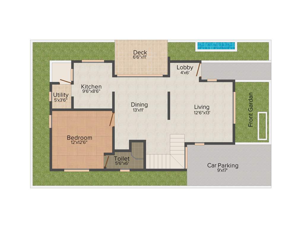 Aurelia Palm Vistas (3BHK+3T (1,850 sq ft) 1850 sq ft)