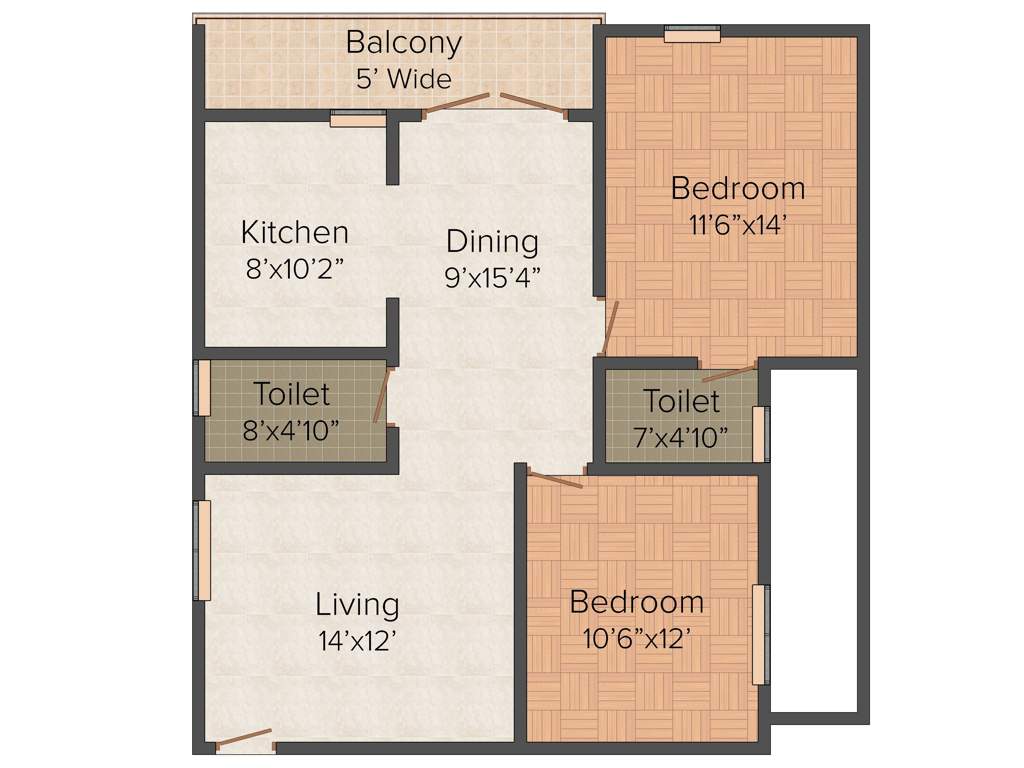 SLV Raj Driva (2BHK+2T (1,119 sq ft) 1119 sq ft)