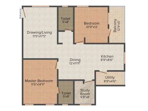 ECMAS Pebbles Bay (2BHK+2T (1,321 sq ft) + Study Room 1321 sq ft) ECMAS Pebbles Bay (2BHK+2T (1,321 sq ft) + Study Room 1321 sq ft)