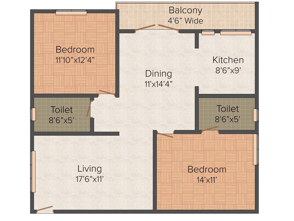 SLV Raj Driva (2BHK+2T (1,233 sq ft) 1233 sq ft)