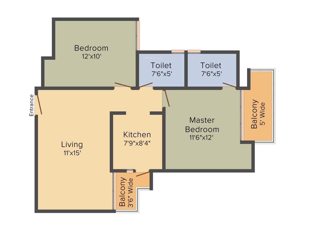 MGH Mulberry County (2BHK+2T (1,050 sq ft) 1050 sq ft)