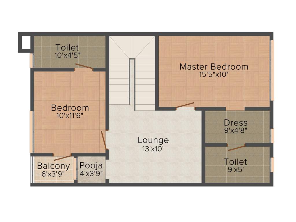 Modi Villa Orchids (3BHK+3T (1,585 sq ft)   Pooja Room 1585 sq ft)