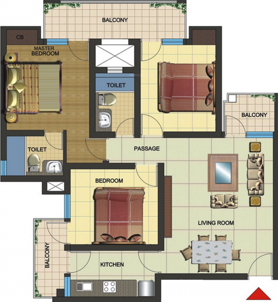 KLJ Platinum Floors (3BHK+2T (1,112 sq ft) 1112 sq ft) KLJ Platinum Floors (3BHK+2T (1,112 sq ft) 1112 sq ft)