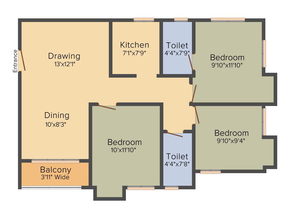 Star Green Tower (3BHK+2T (1,309 sq ft) 1309 sq ft)