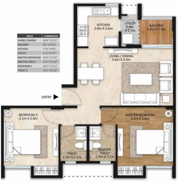 Mahindra Vivante (2BHK+2T (1,223 sq ft) 1223 sq ft) Mahindra Vivante (2BHK+2T (1,223 sq ft) 1223 sq ft)