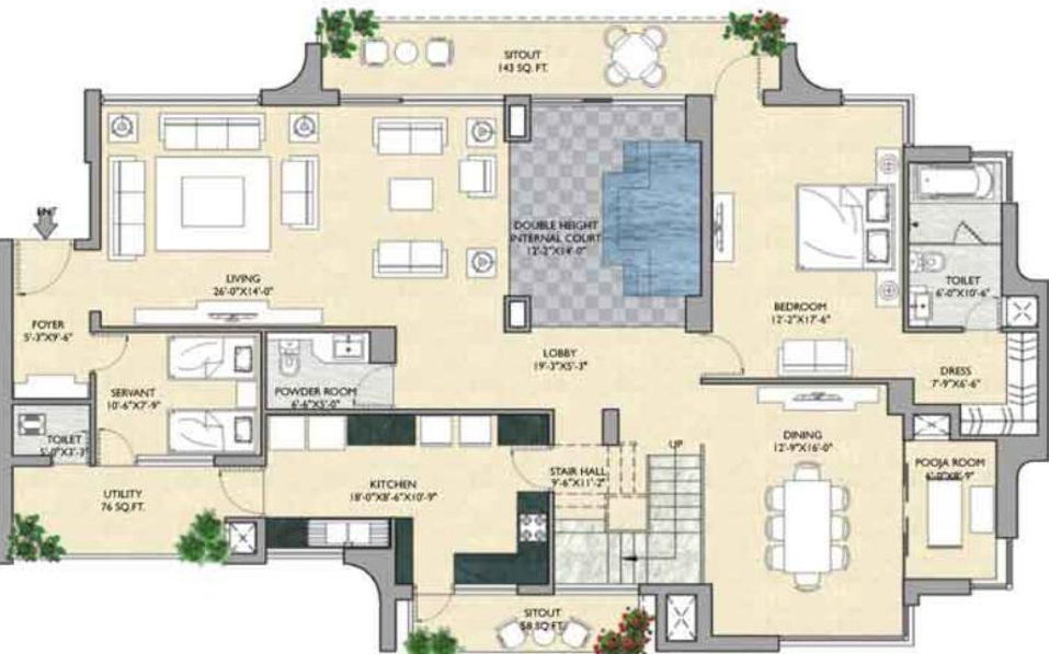 Vipul Aarohan (5BHK+5T (5,450 sq ft) + Servant Room 5450 sq ft)