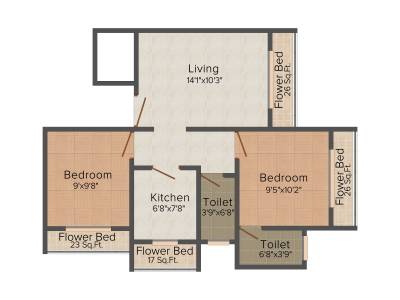 Ryyan RS Residency (2BHK+2T (1,150 sq ft) 1150 sq ft)