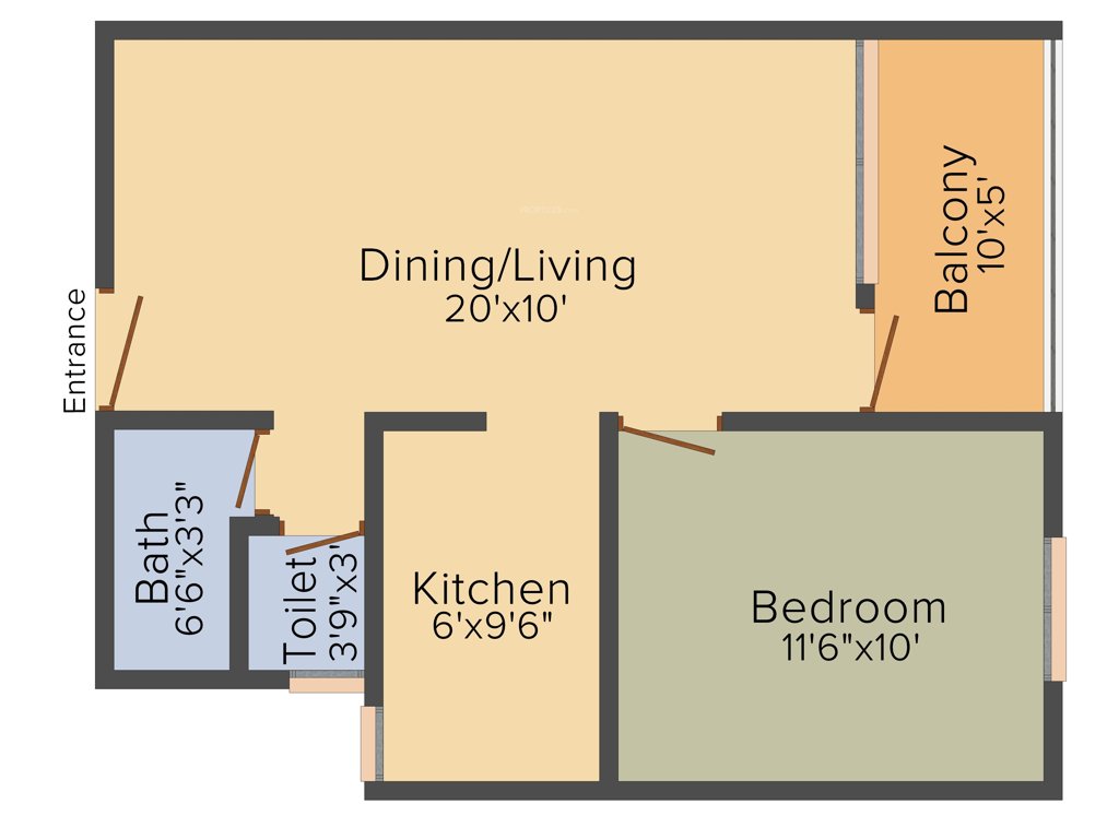 Krish City Phase 2 (1BHK+1T (605 sq ft) 605 sq ft)