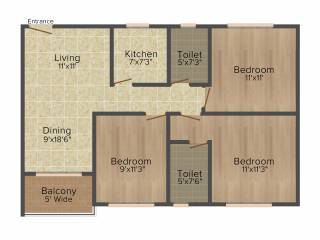 BG Bally Lake County (3BHK+2T (1,102 sq ft) 1102 sq ft) BG Bally Lake County (3BHK+2T (1,102 sq ft) 1102 sq ft)
