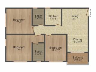 BG Bally Lake County (3BHK+2T (1,138 sq ft) 1138 sq ft) BG Bally Lake County (3BHK+2T (1,138 sq ft) 1138 sq ft)