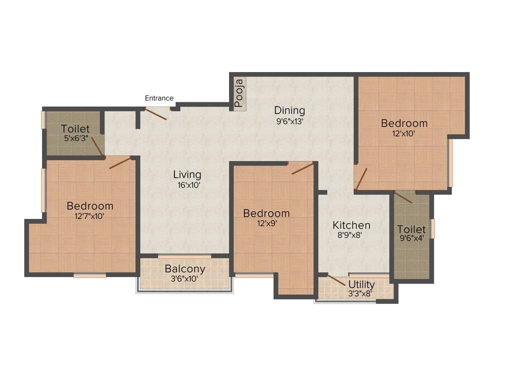 Nakshatra Arul (3BHK+2T (1,360 sq ft) + Pooja Room 1360 sq ft)