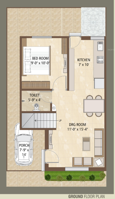 villa Floor Plan Ground Floor Plan
