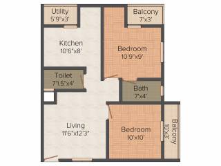 Stone Pearl Castle (2BHK+2T (874 sq ft) 874 sq ft) Stone Pearl Castle (2BHK+2T (874 sq ft) 874 sq ft)