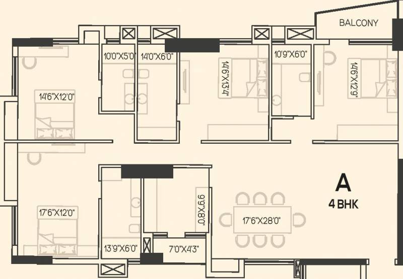 PS Zen (4BHK+4T (2,892 sq ft) 2892 sq ft)