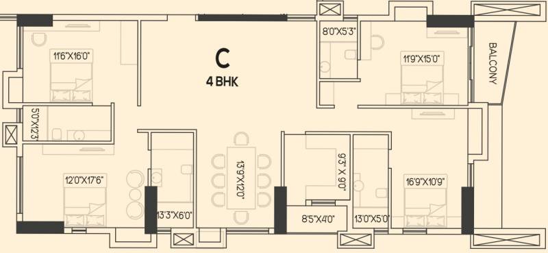 PS Zen (4BHK+4T (2,898 sq ft) 2898 sq ft)