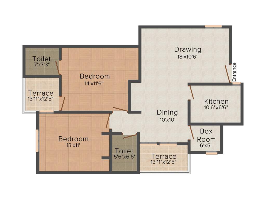 Reddvise Shiva Gardens (2BHK+2T (1,268 sq ft) 1268 sq ft)