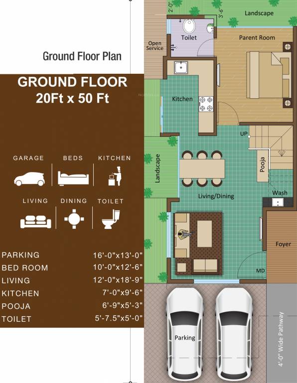 Endee Villa III (3BHK+3T (1,608 sq ft)   Pooja Room 1608 sq ft)