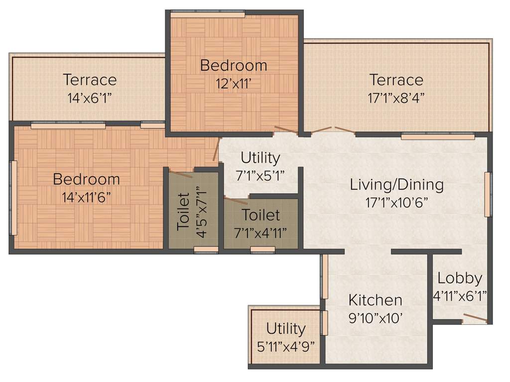 SKD Shiv Samruddhi (2BHK+2T (1,287 sq ft) 1287 sq ft)