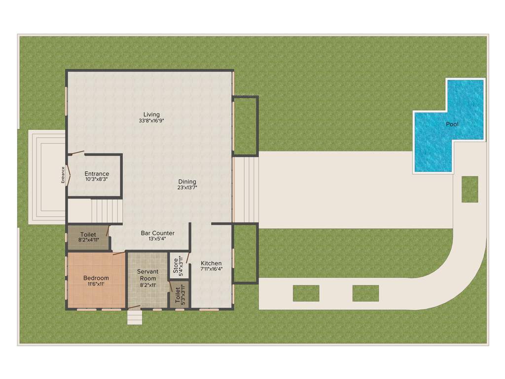 JJ Group Rajvatika 5BHK+6T (4,590 sq ft) + Servant Room