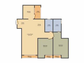 Sobha The Park And The Plaza (2BHK+2T (1,306 sq ft) 1306 sq ft)