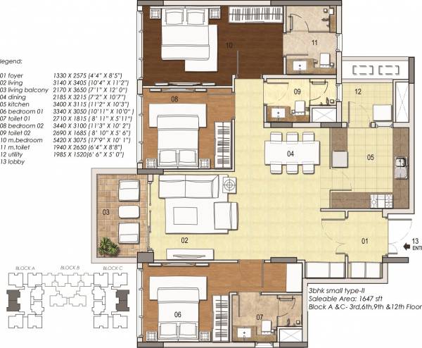 G Corp Residences (3BHK+3T (1,647 sq ft) 1647 sq ft) G Corp Residences (3BHK+3T (1,647 sq ft) 1647 sq ft)