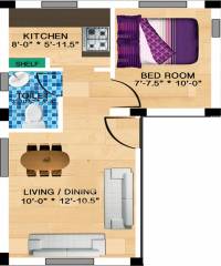 Ample Fern Dale (1BHK+1T (430 sq ft) 430 sq ft)