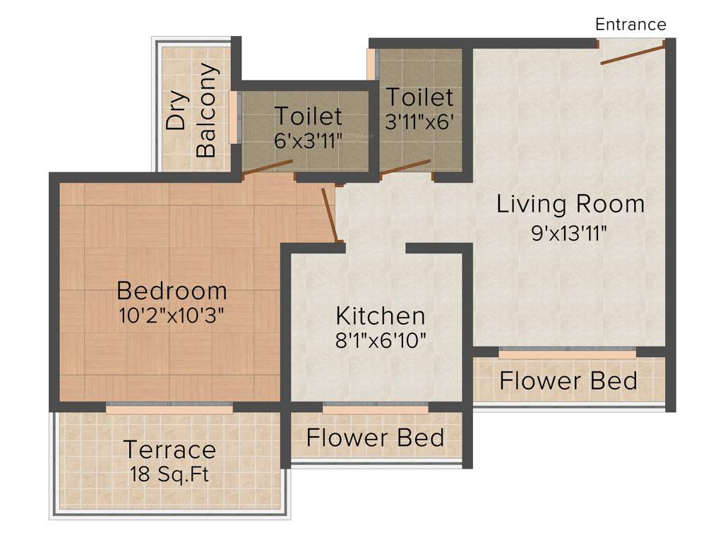 Universal Blue Fig Tower (1BHK+1T (590 sq ft) 590 sq ft)