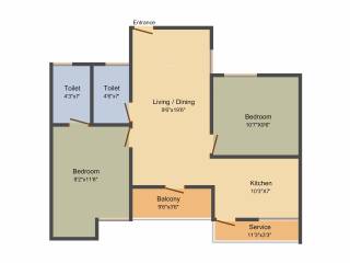 GP Blue Bell (2BHK+2T (848 sq ft) 848 sq ft) GP Blue Bell (2BHK+2T (848 sq ft) 848 sq ft)